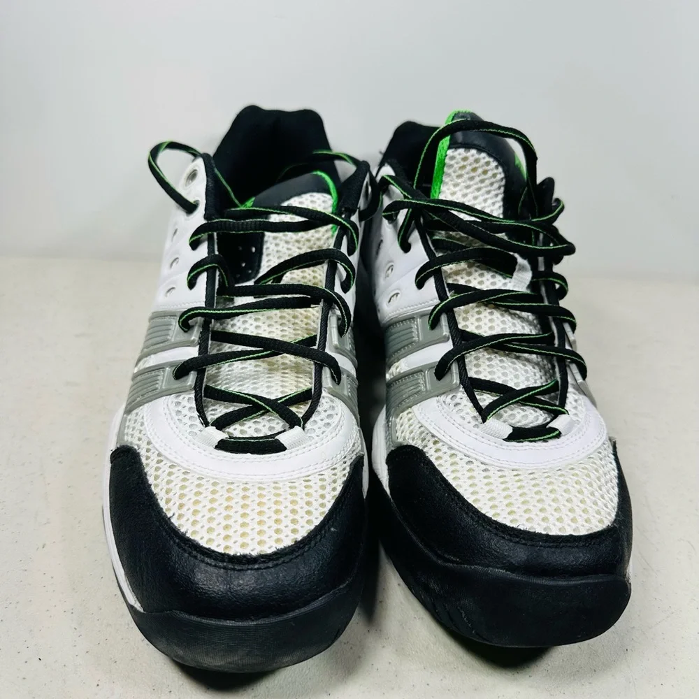 Prince Black, White, and Green Tennis Shoes 13 - Picture 2 of 7